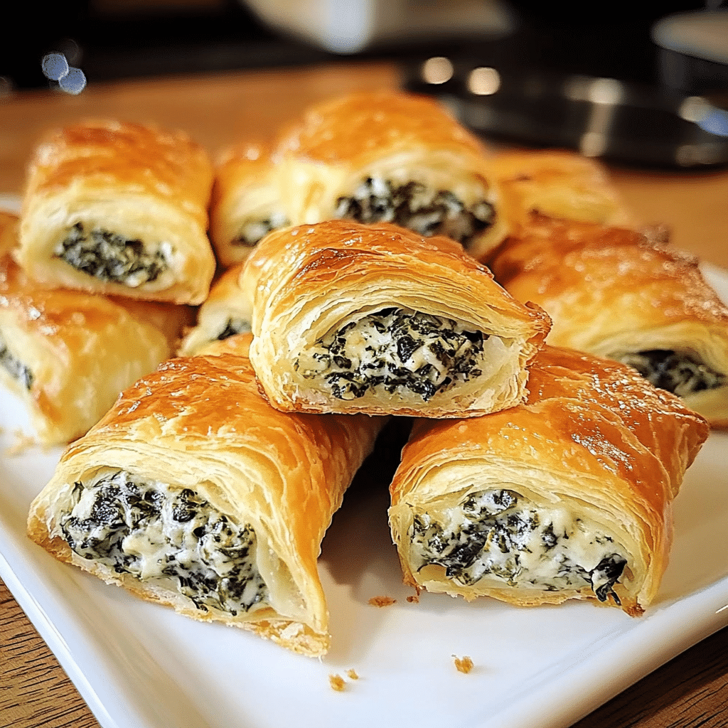 Spinach Dip Bites: Crescent Roll vs. Puff Pastry Options